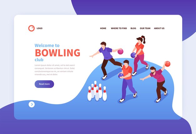 Bowling club landing page template