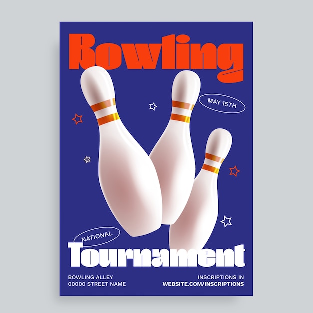 Bowling  flyer template design