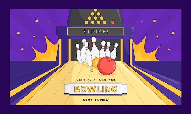 Free Vector bowling game twitch background