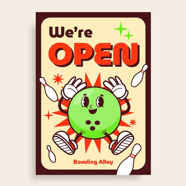 Bowling sign design template