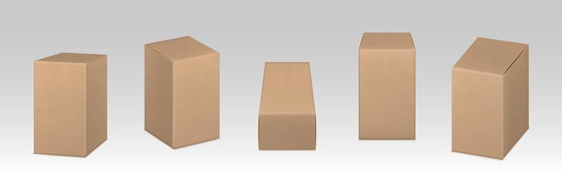 Free vector box mockup craft eco package brown containers