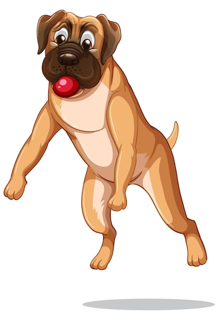 Free Vector boxer dog cartoon on white background