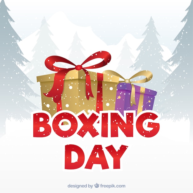 Free Vector boxing day discounts background