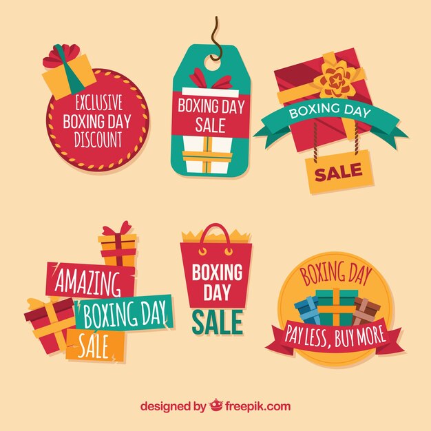 Boxing day sale badge with different shapes