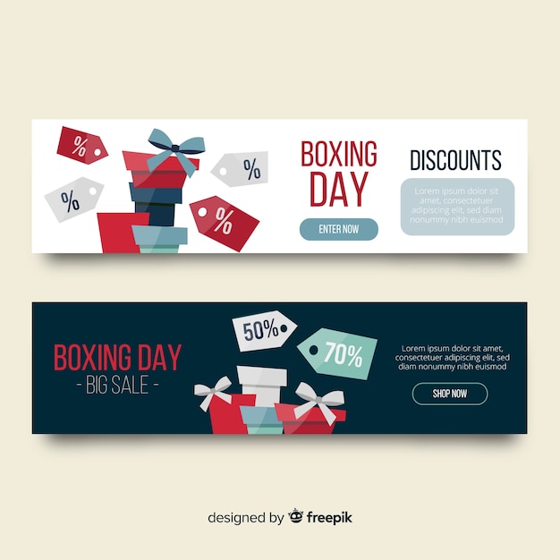 Free vector boxing day sale banners