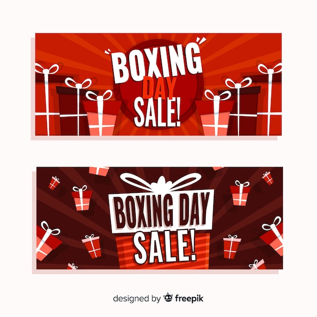 Free vector boxing day sale flat banner