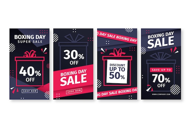 Free Vector boxing day sale instagram story collection