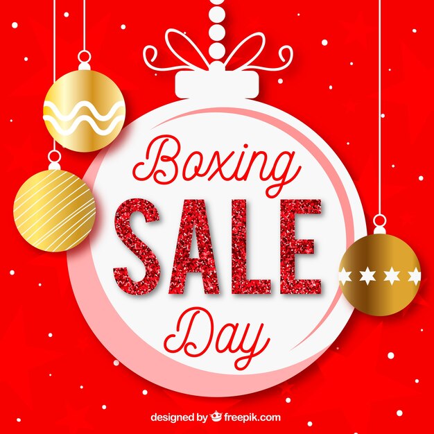 Boxing day sale written on a big christmas ball