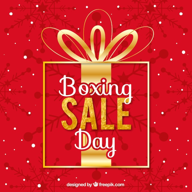 Free vector boxing day sale written on a big gift box