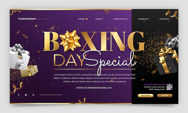 Boxing day sales landing page template