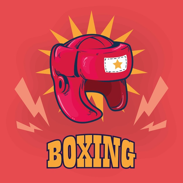 Free Vector boxing helmet card with thunders