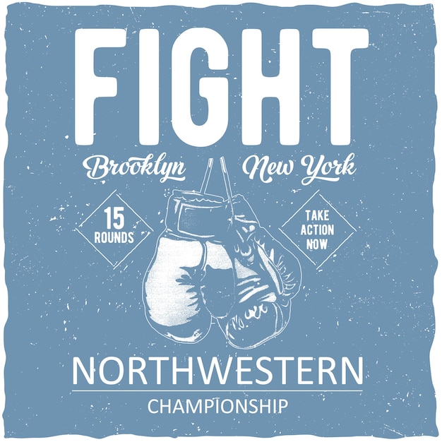 Free Vector boxing northwestern championship poster