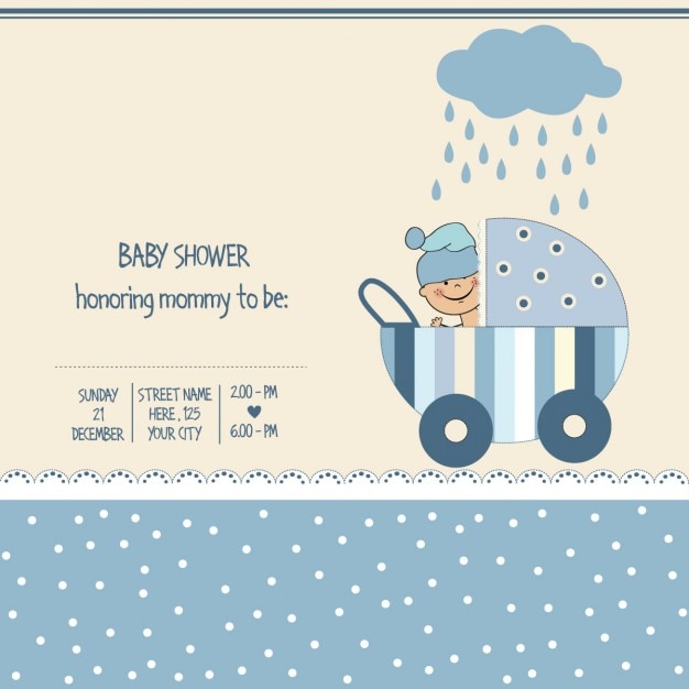 Free Vector boy baby shower card