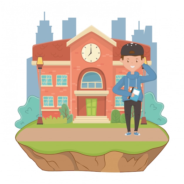 Boy cartoon of school design