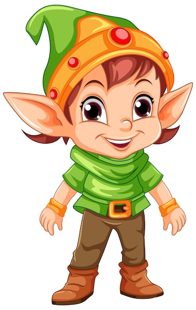 Free Vector boy christmas elf character