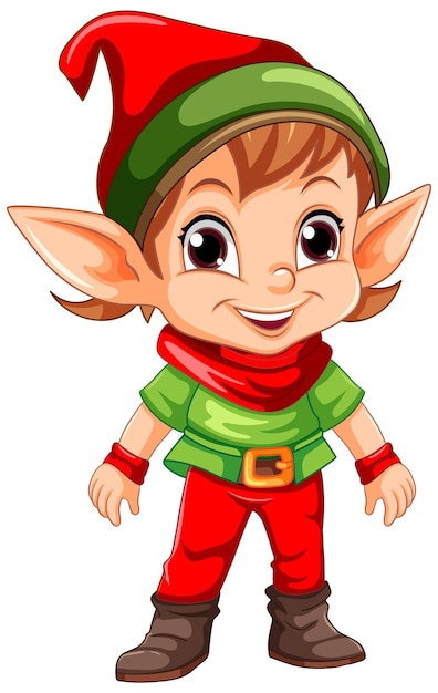 Free vector boy christmas elf character