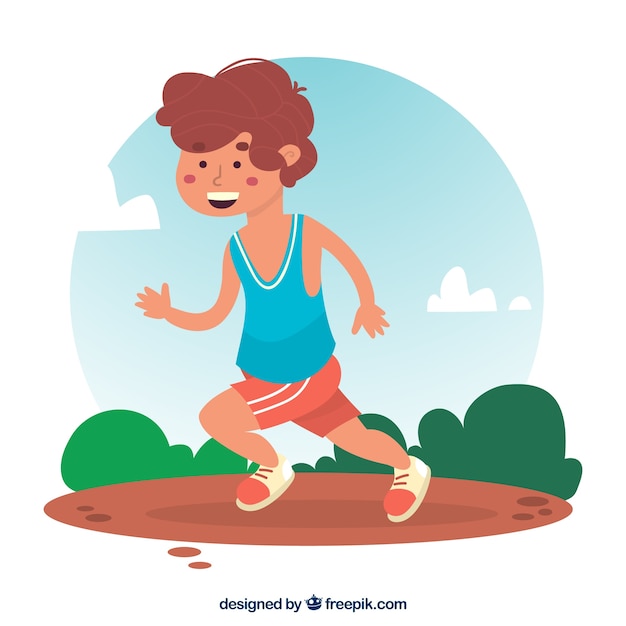 Free Vector boy doing leisure outdoor activity