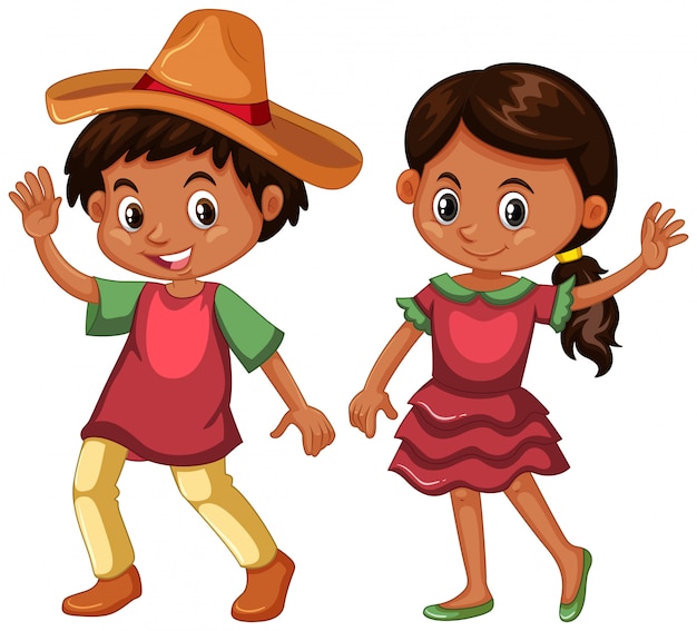 Boy and girl in Mexico costume