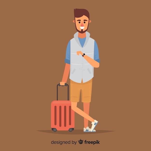 Boy going on a trip background