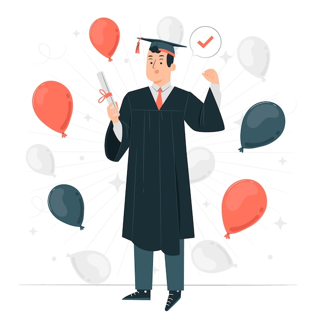 Free Vector boy on graduation concept illustration