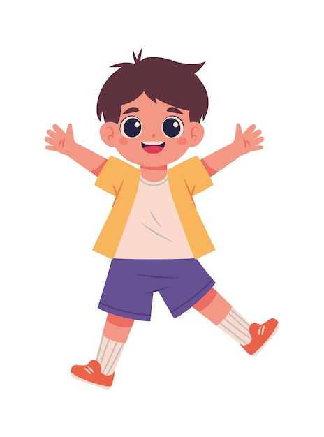 boy happy childhood icon isolated