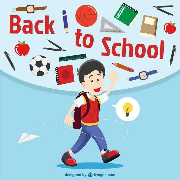 Boy illustration, back to school