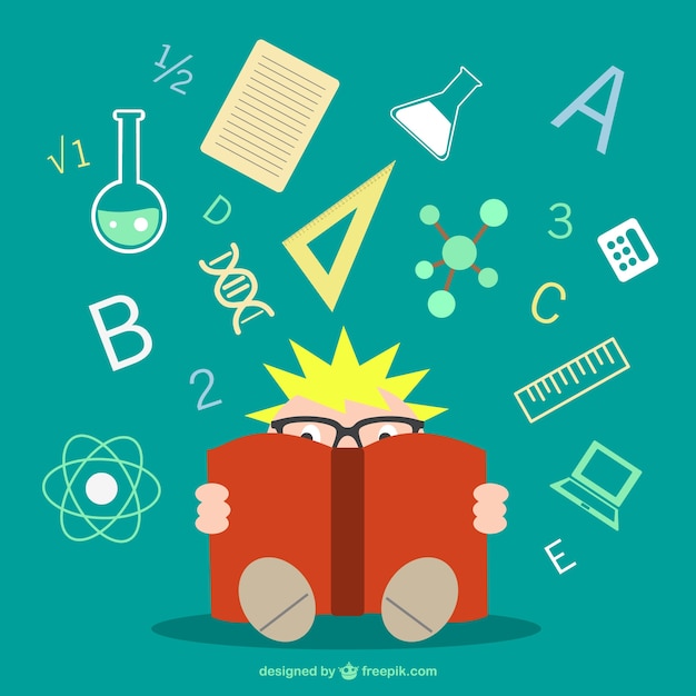 Free vector boy learning science vector