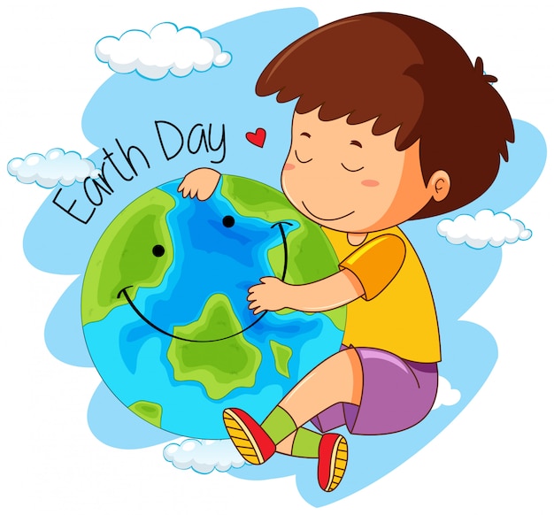 A boy love the earth