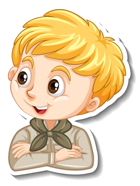 Free Vector boy in safari costume cartoon character sticker