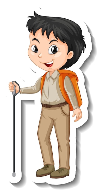 Free Vector boy in safari outfit cartoon character sticker