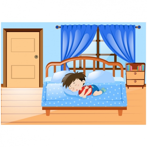 Free Vector boy sleeping in bed