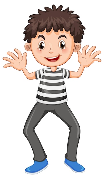 A boy in standing posture cartoon character