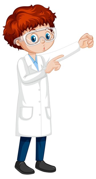 A boy wearing laboratory coat cartoon character