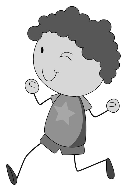 Free Vector boy with curly hair running