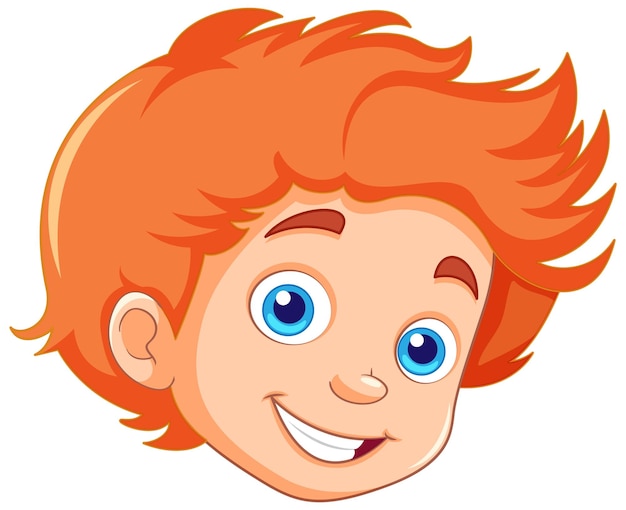 Free Vector a boy with orange hair and blue eyes vector