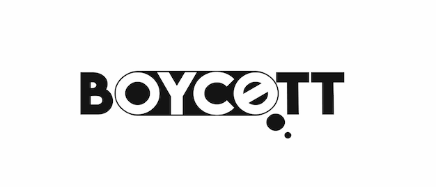 Boycott text on a white background vector illustration