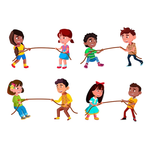 Boys And Girls Children Pulling Rope Set