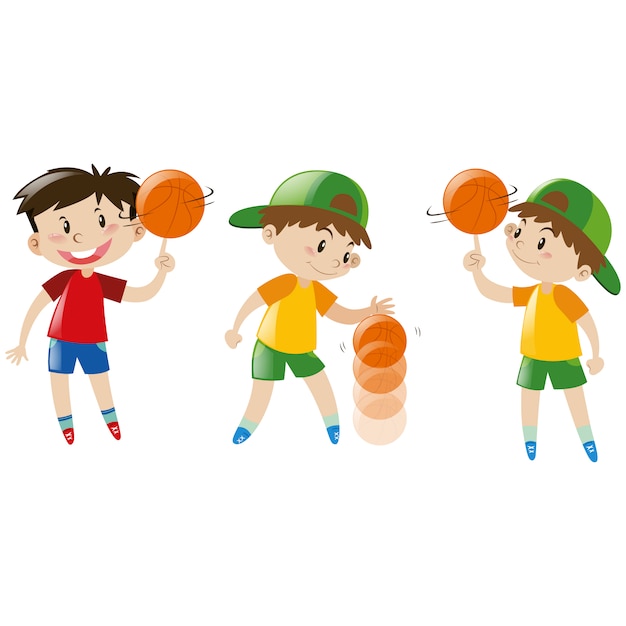 Free Vector boys playing basketball collection