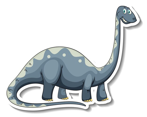 Brachiosaurus dinosaur cartoon character sticker