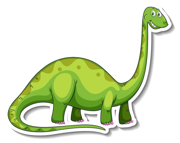 Brachiosaurus dinosaur cartoon character sticker