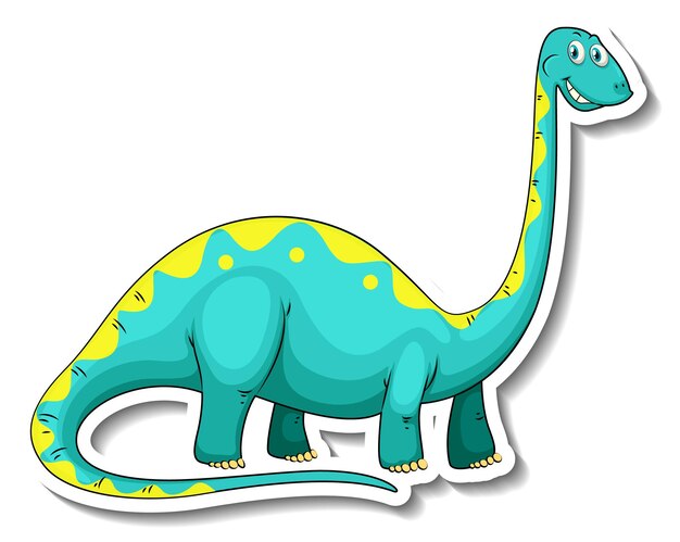 Brachiosaurus dinosaur cartoon character sticker