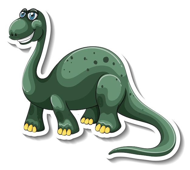 Brachiosaurus dinosaur cartoon character sticker