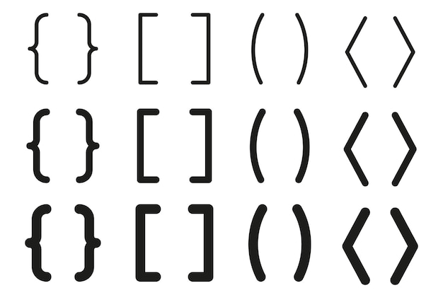 Free vector brackets black line style