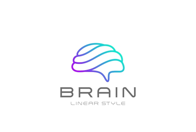 Free Vector brain artificial intelligence logo design. ai technology brainstorm logotype