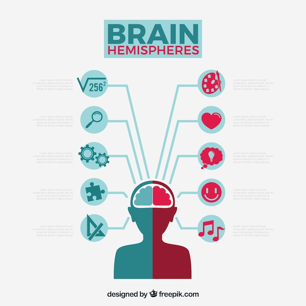 Free vector brain infographic with icons