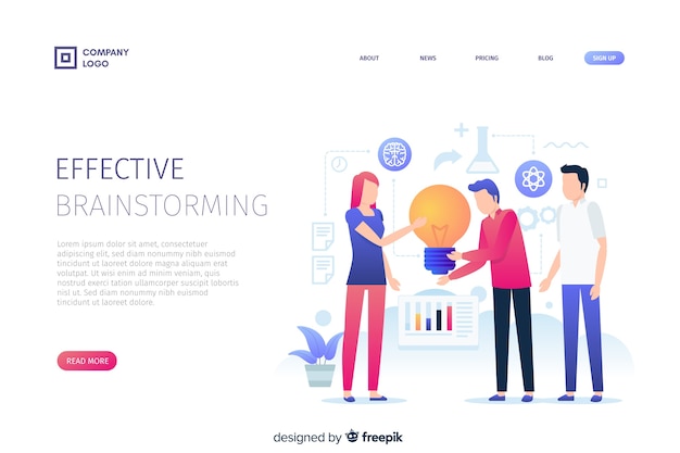 Brainstorming landing page concept