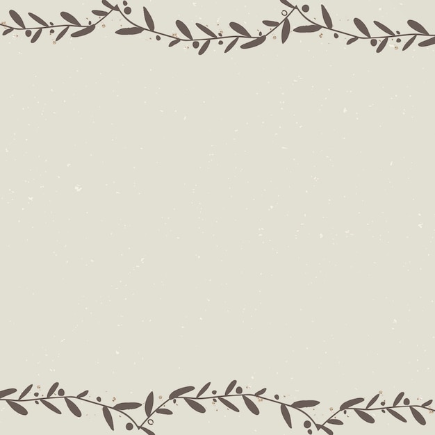 Free vector branch border on beige background vector