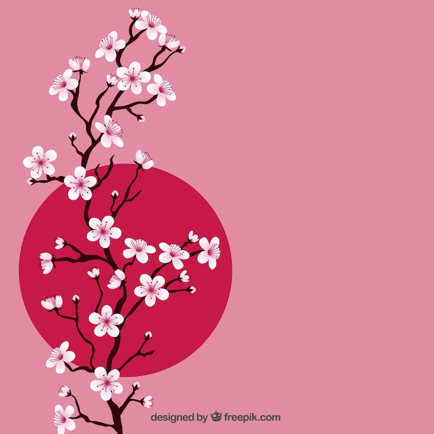 Free Vector branch with cherry blossoms