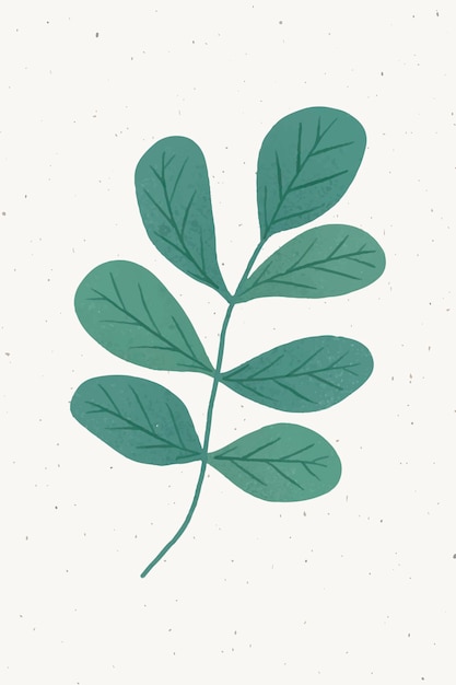 Branch with green leaves design element