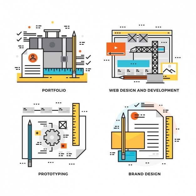 Free Vector brand design process